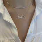 Diamond Script Name Necklace