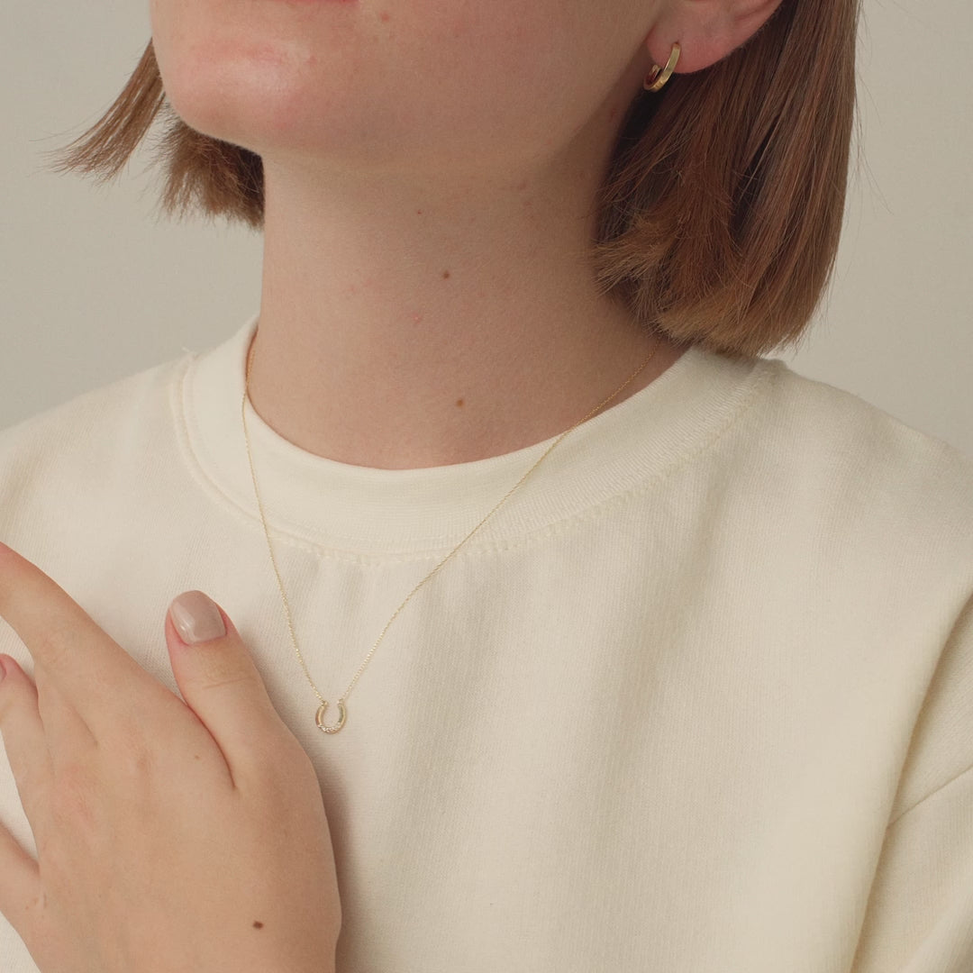 Diamond Horseshoe Pendant Necklace