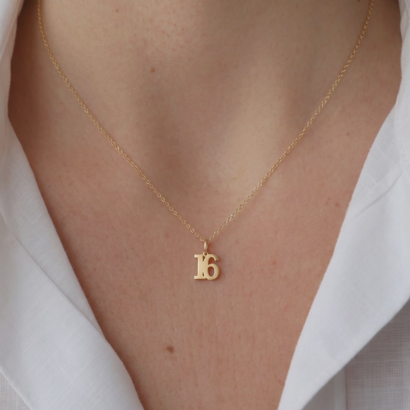Custom Number Pendant Necklace