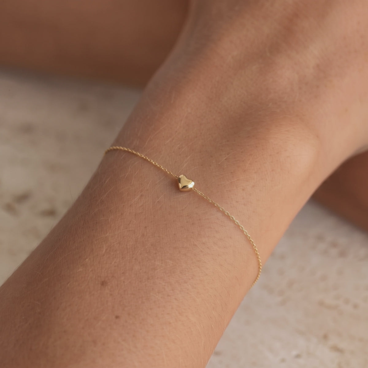Dainty Puffy Heart Bracelet