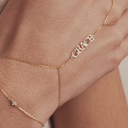 Name Hand Chain Bracelet