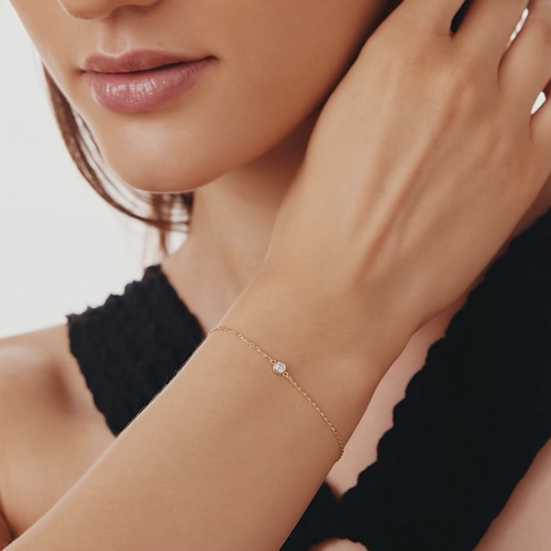 Solitaire Birthstone Bezel Bracelet