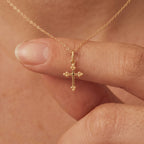 Budded Cross Charm Pendant