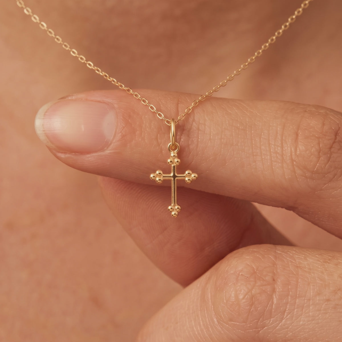 Budded Cross Charm Pendant
