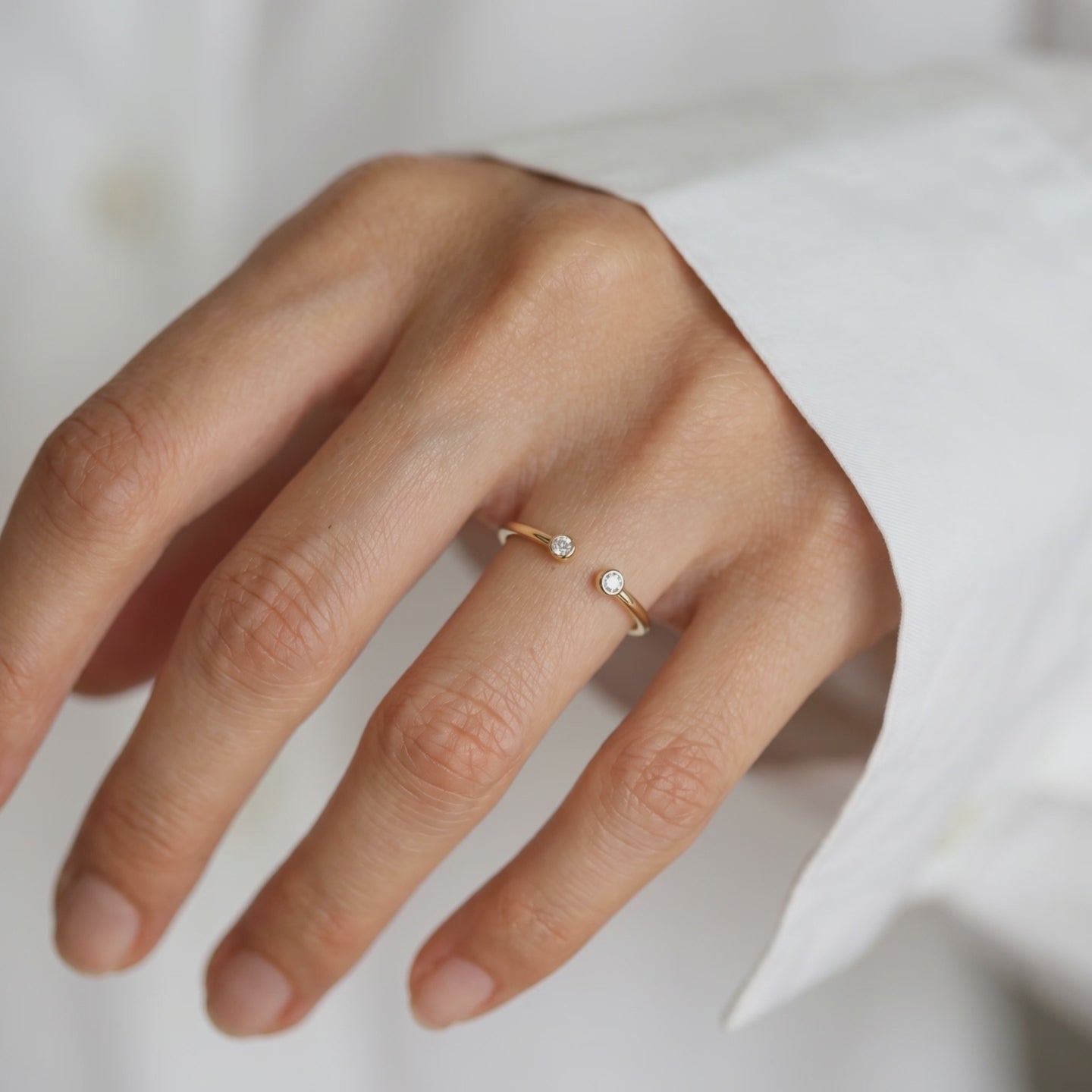 Dainty Diamond Open Ring