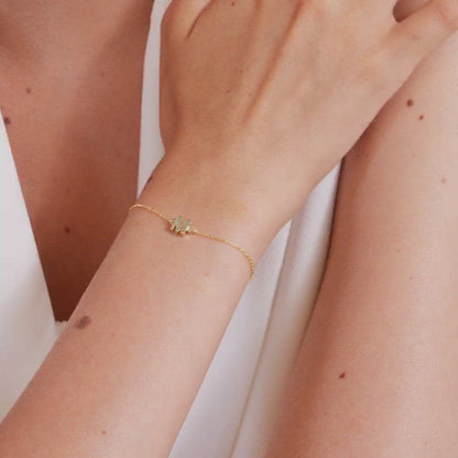 Initial Bracelets in 14K Solid Gold, Adjustable