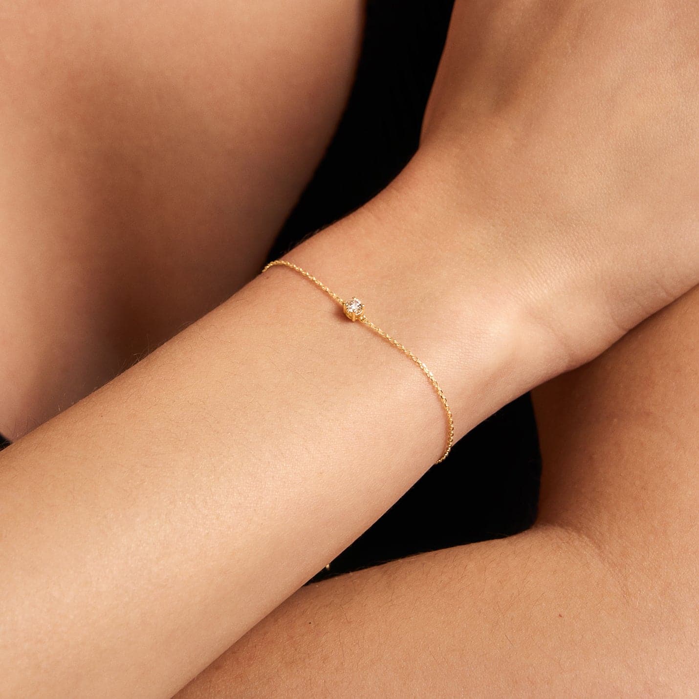 Diamond Solitaire Bracelets in 14K Solid Gold