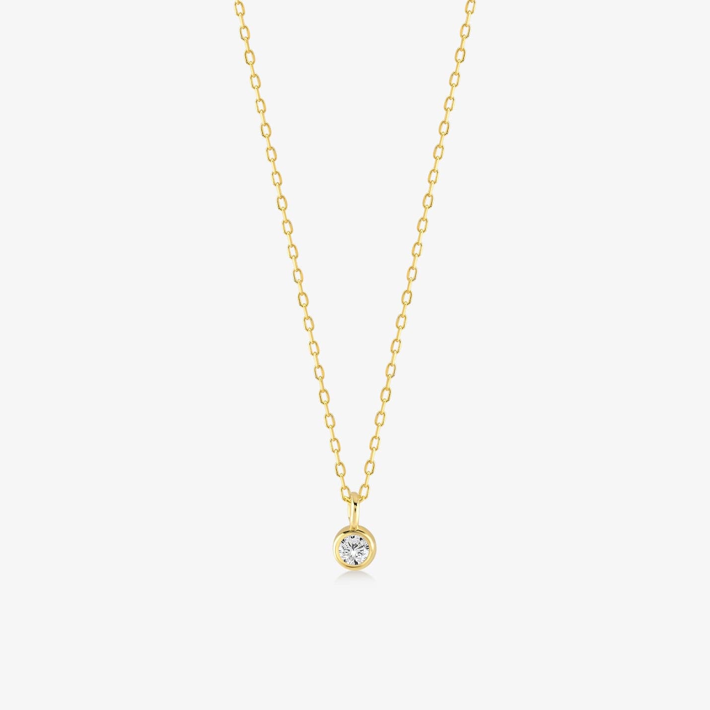 Diamond Solitaire Necklaces in 14K Solid Gold