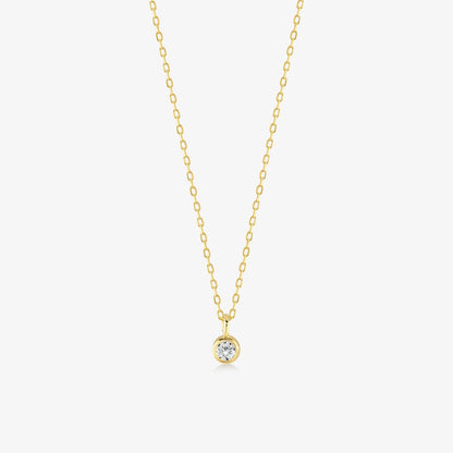 Diamond Solitaire Necklaces in 14K Solid Gold