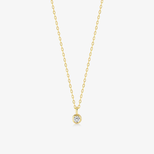 Diamond Solitaire Necklaces in 14K Solid Gold