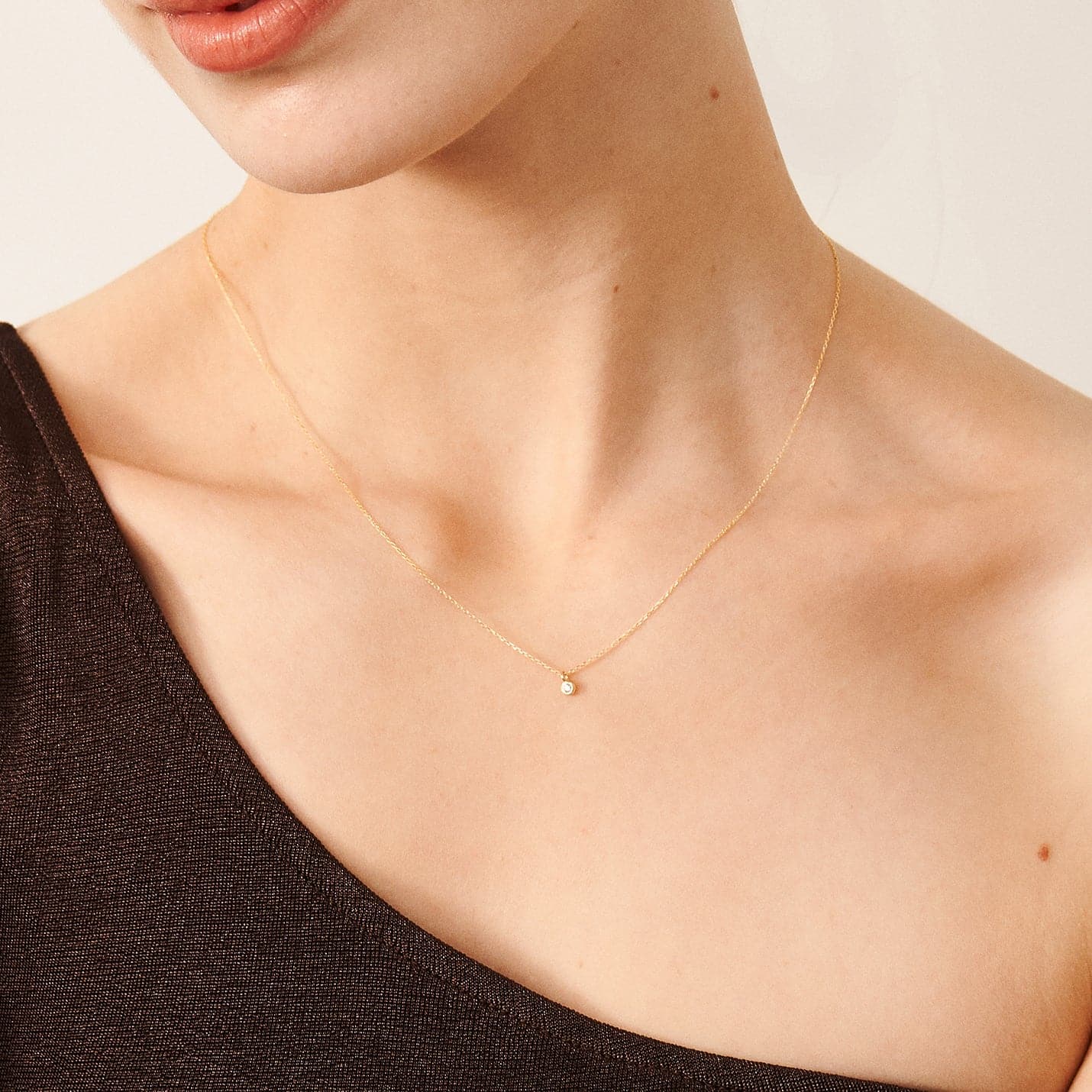 Diamond Solitaire Necklaces in 14K Solid Gold