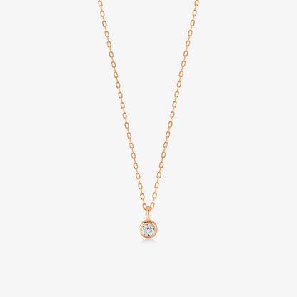 Diamond Solitaire Necklaces in 14K Solid Gold