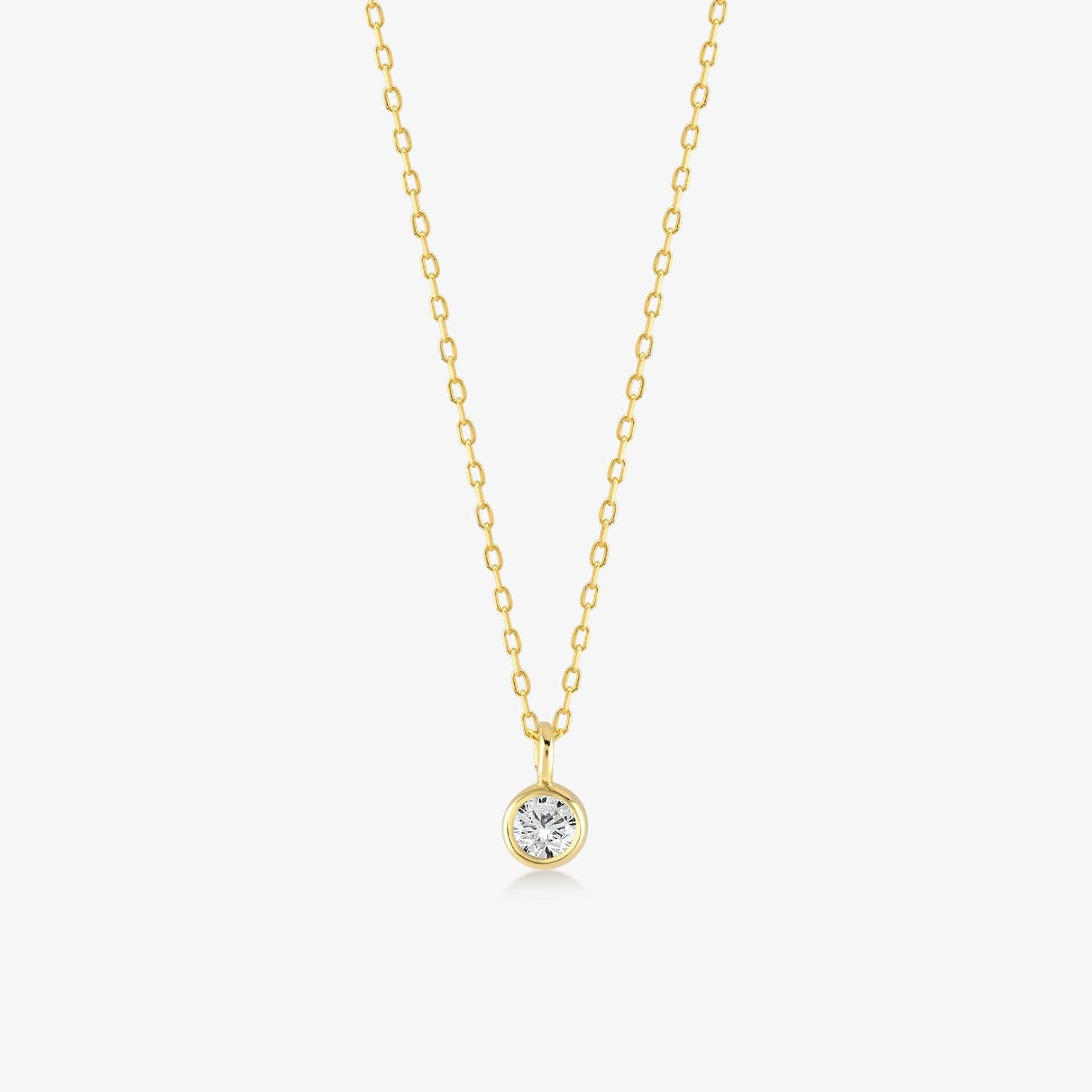 Diamond Solitaire Necklaces in 14K Solid Gold