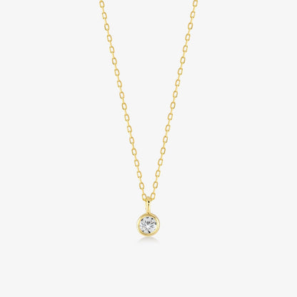 Diamond Solitaire Necklaces in 14K Solid Gold