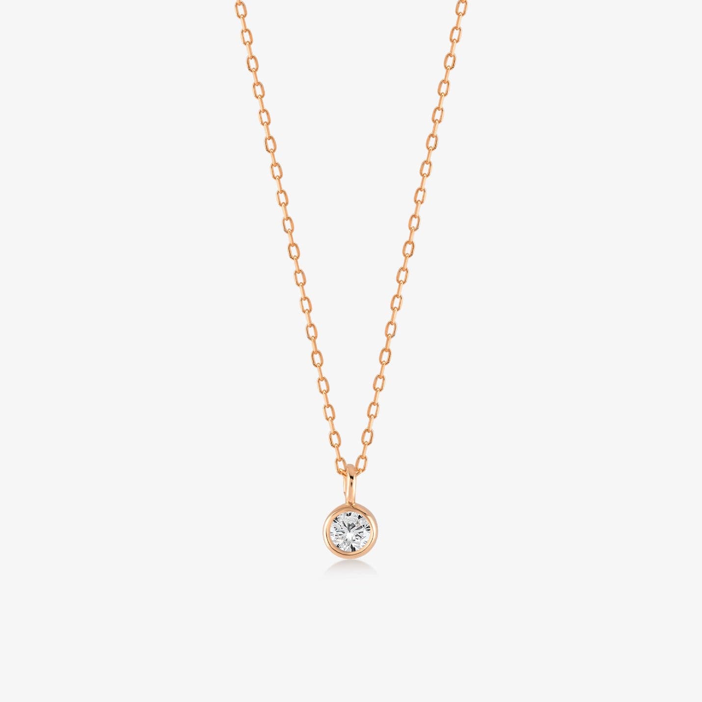 Diamond Solitaire Necklaces in 14K Solid Gold