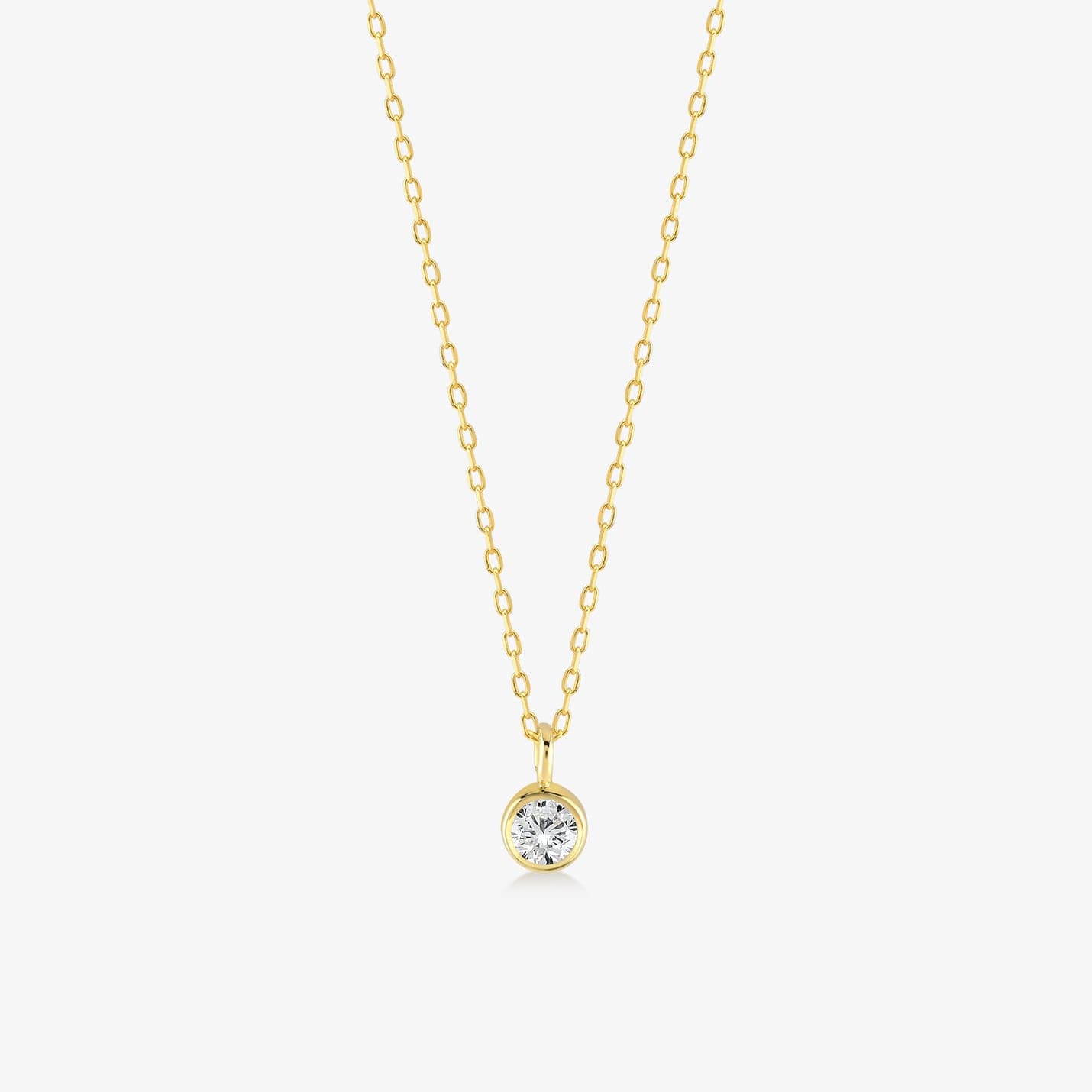 Diamond Solitaire Necklaces in 14K Solid Gold