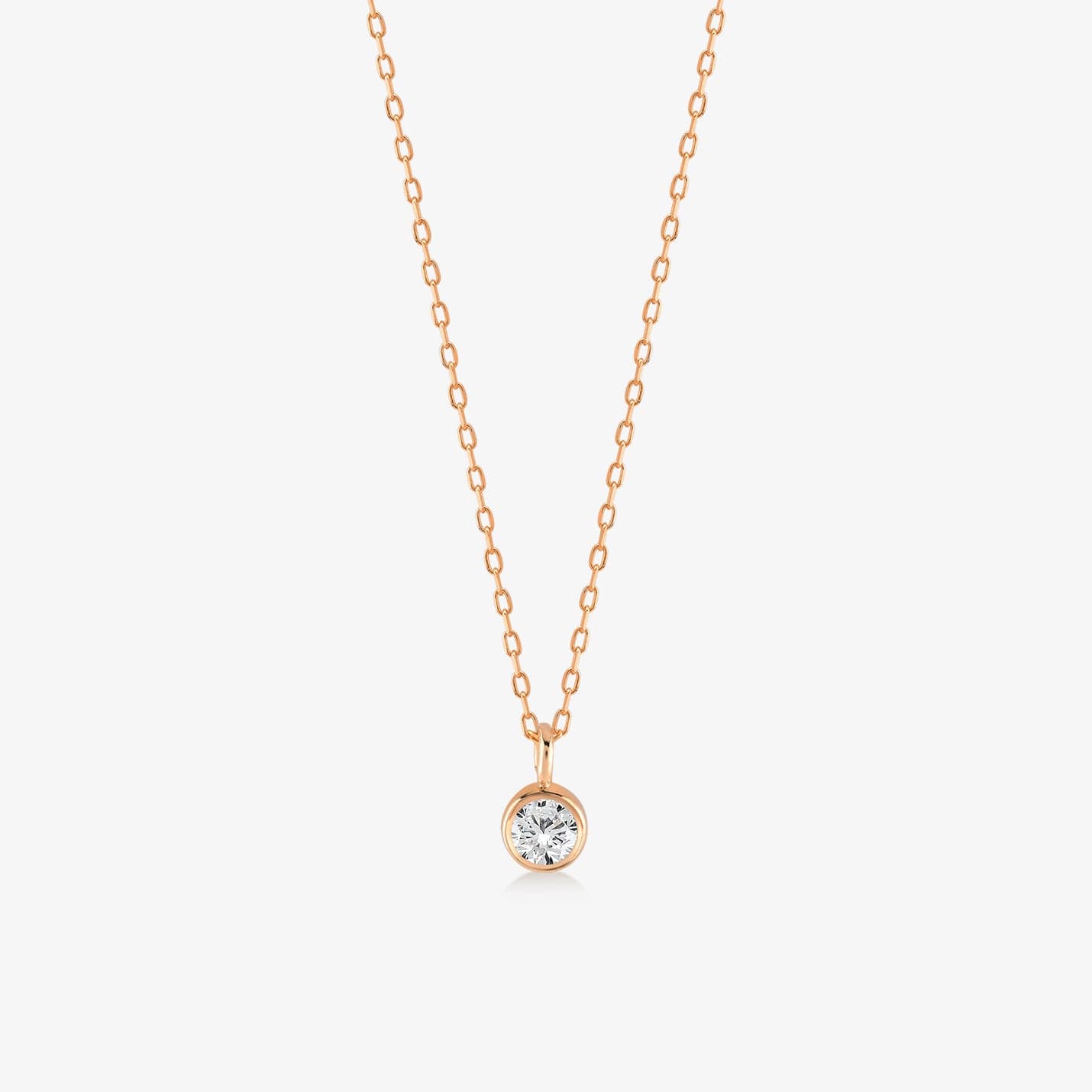 Diamond Solitaire Necklaces in 14K Solid Gold