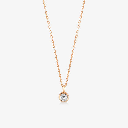 Diamond Solitaire Necklaces in 14K Solid Gold