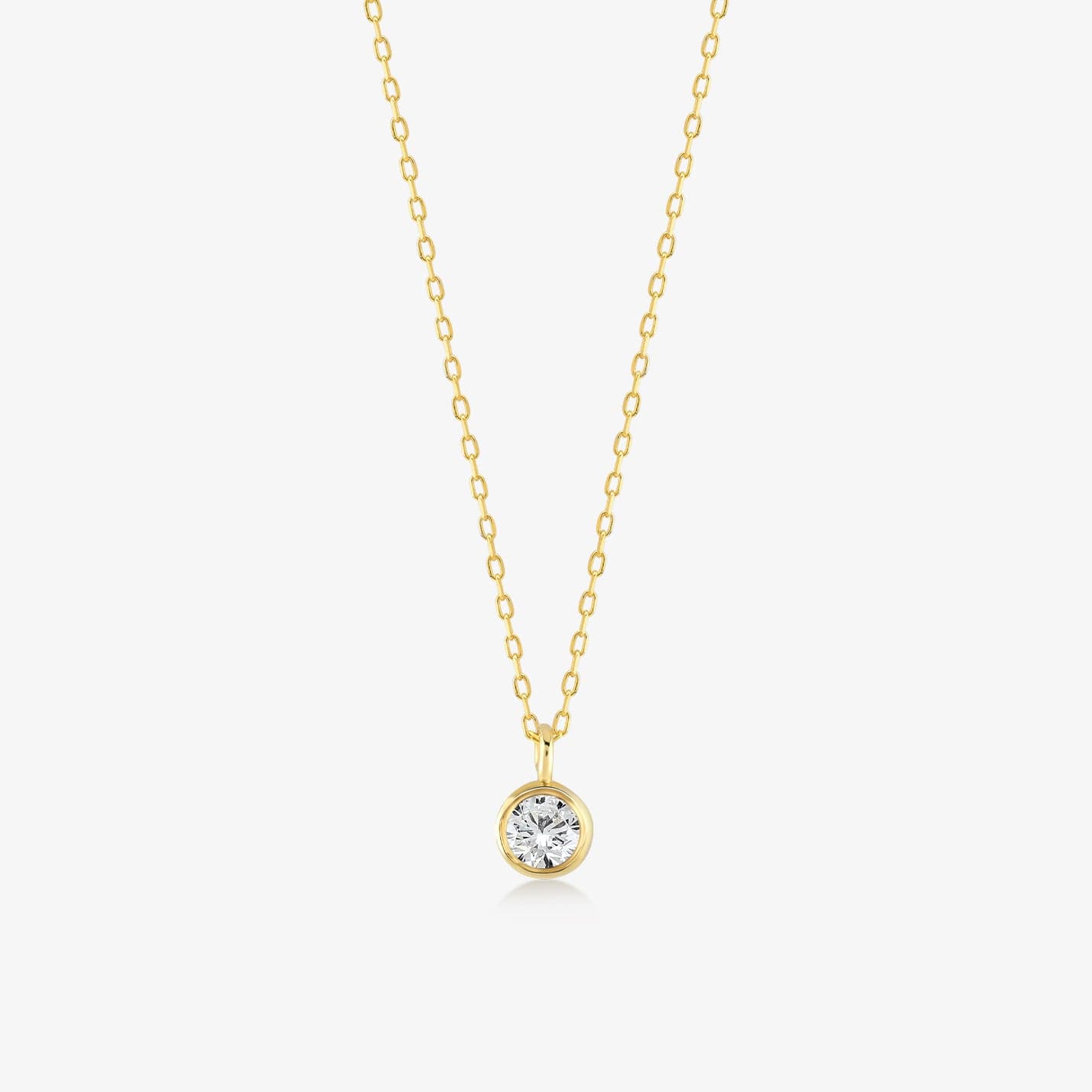 Diamond Solitaire Necklaces in 14K Solid Gold