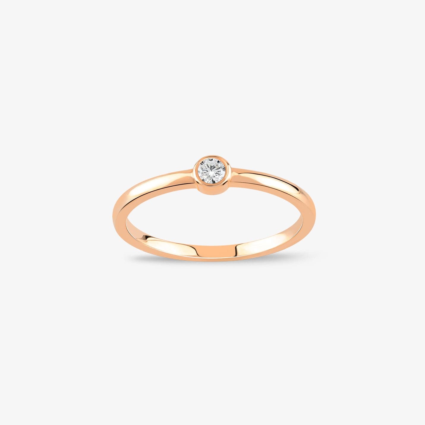 Diamond Solitaire Rings in 14K Solid Gold