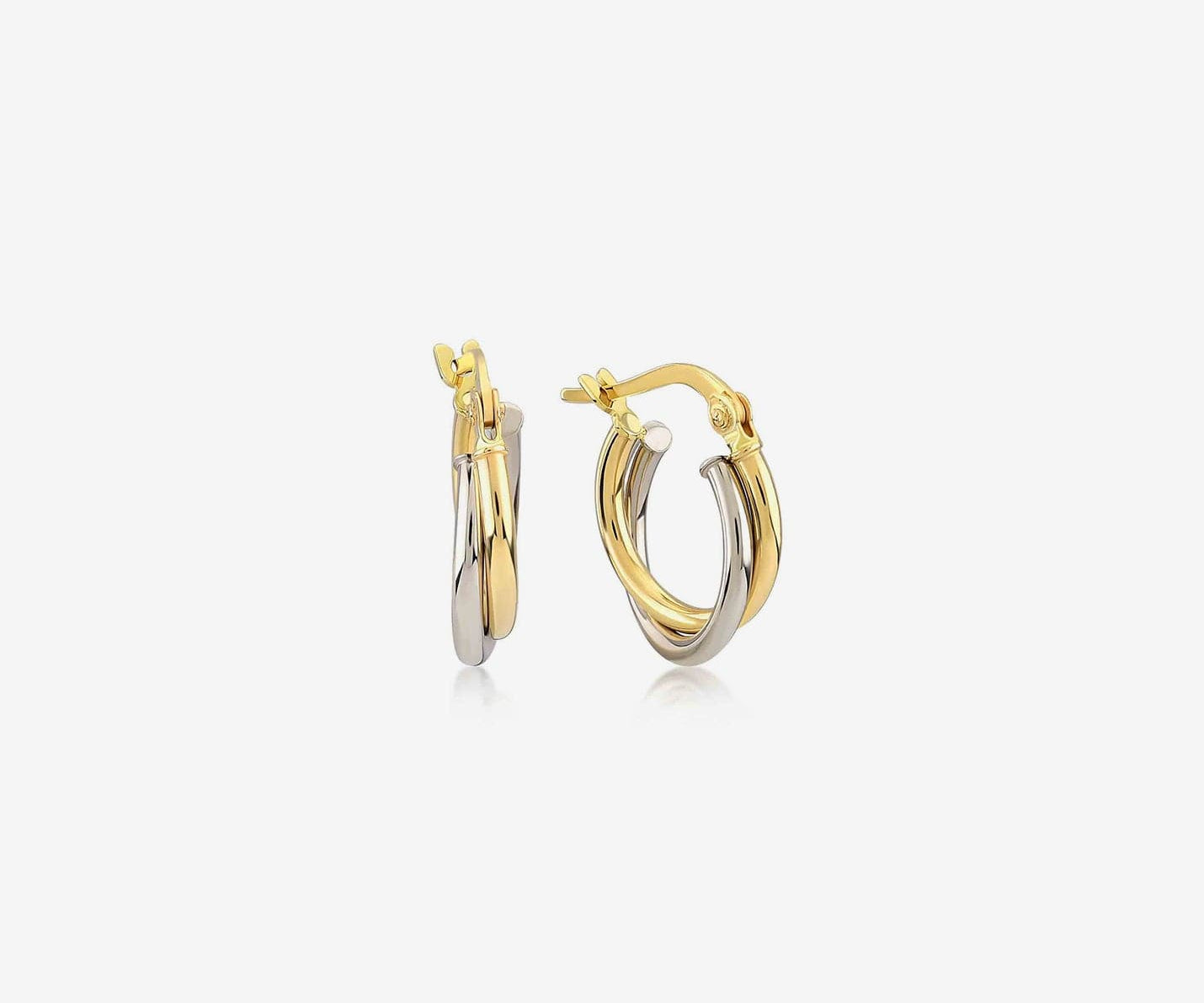 Two-Toned Hoop Earrings - Gelin Diamond