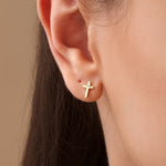 Cross Stud Earrings - Gelin Diamond