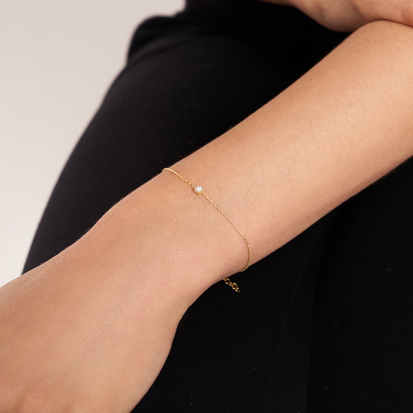 Diamond Solitaire Bracelets in 14K Solid Gold