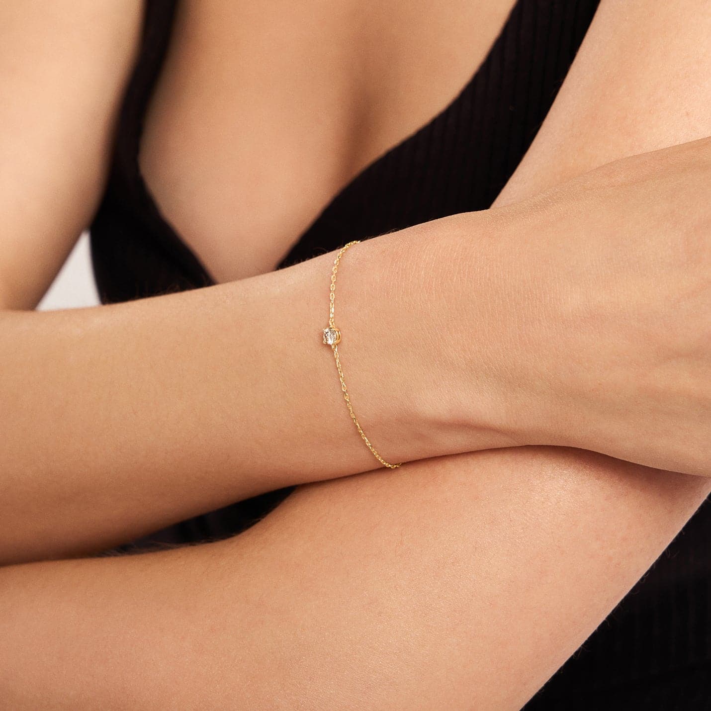 Diamond Solitaire Bracelets in 14K Solid Gold