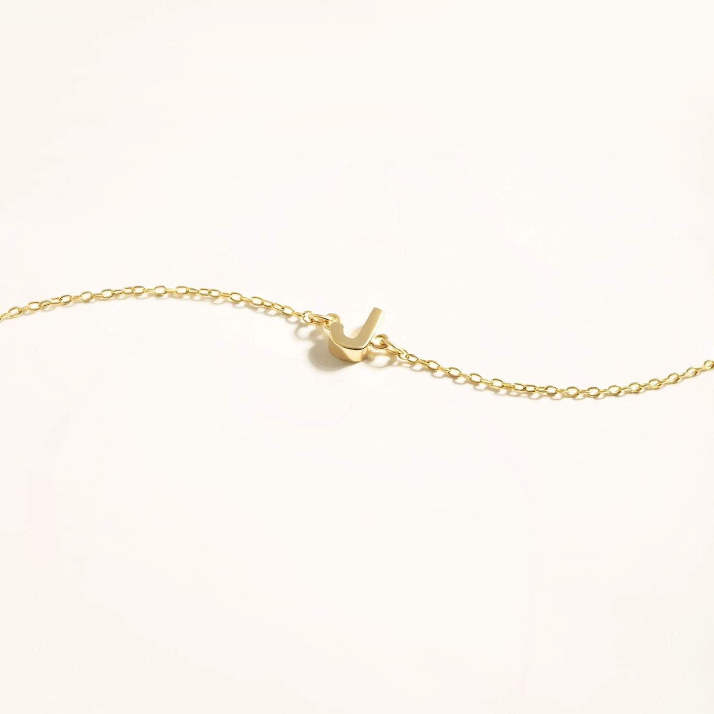 Initial Bracelets in 14K Solid Gold, Adjustable