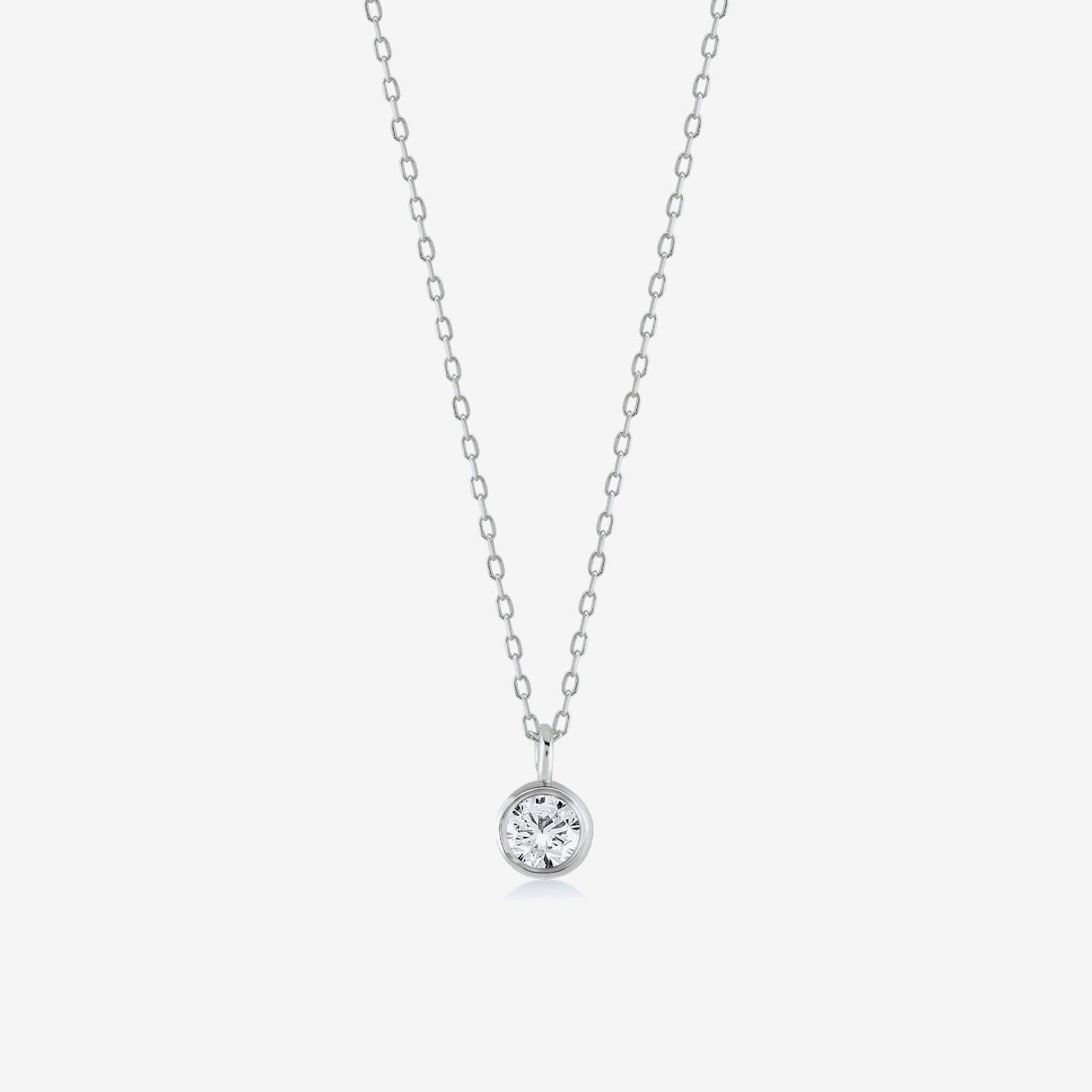 Diamond Solitaire Necklaces in 14K Solid Gold