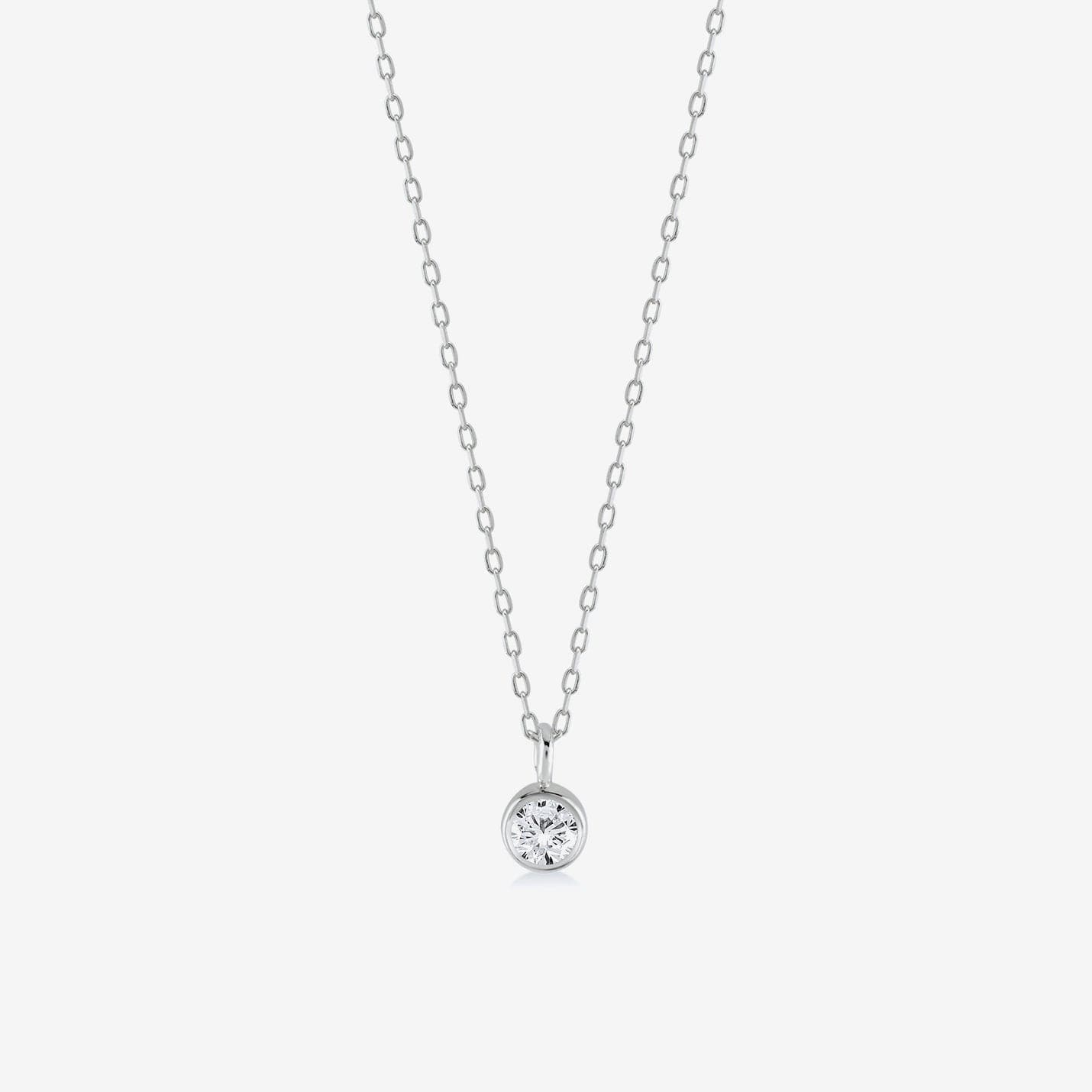 Diamond Solitaire Necklaces in 14K Solid Gold