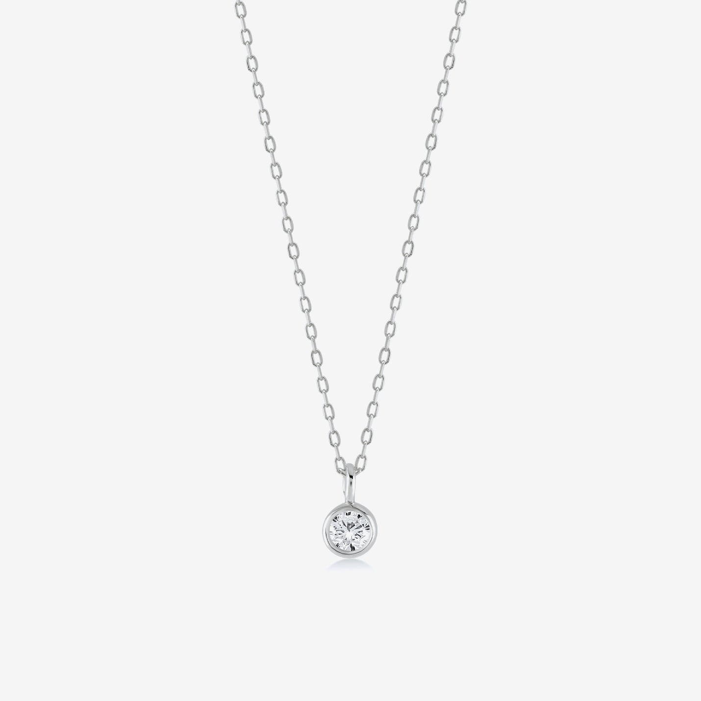 Diamond Solitaire Necklaces in 14K Solid Gold