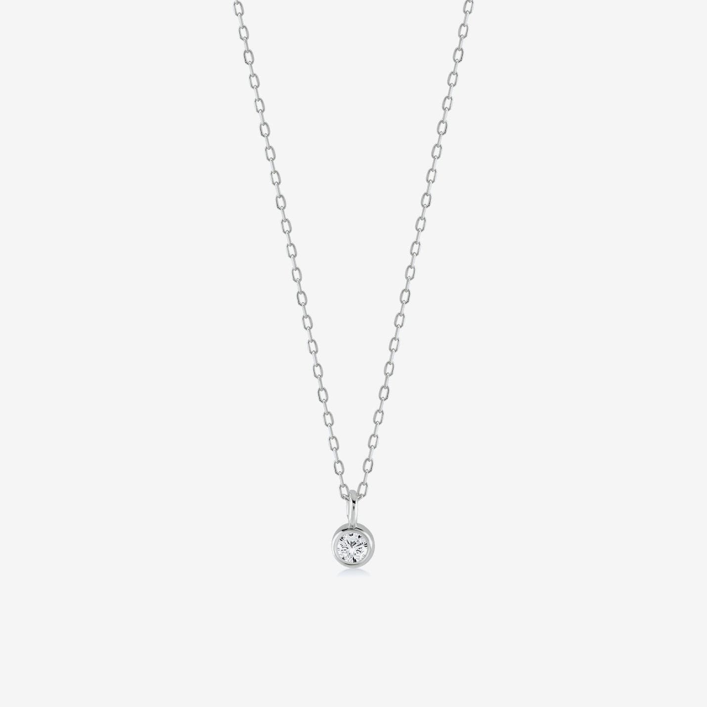 Diamond Solitaire Necklaces in 14K Solid Gold