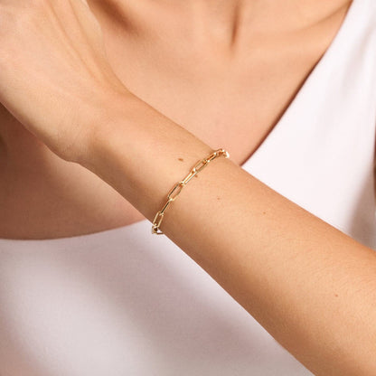 Paperclip Chain Bracelet in 14K Solid Gold